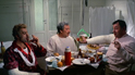 Dulio Del Prete, Ugo Tognazzi e Philippe Noiret nel film AMICI MIEI - 1975